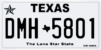TX license plate DMH5801