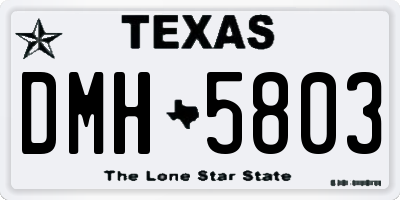 TX license plate DMH5803