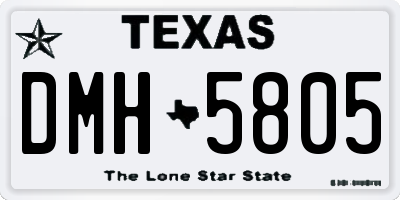 TX license plate DMH5805