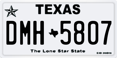 TX license plate DMH5807