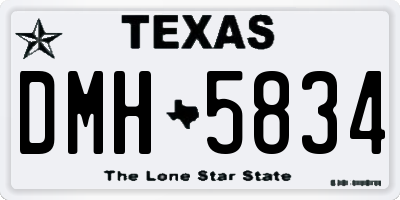 TX license plate DMH5834
