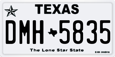 TX license plate DMH5835