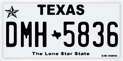 TX license plate DMH5836