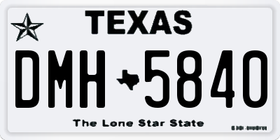 TX license plate DMH5840
