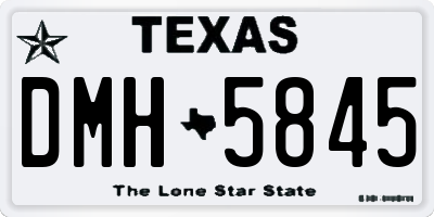 TX license plate DMH5845