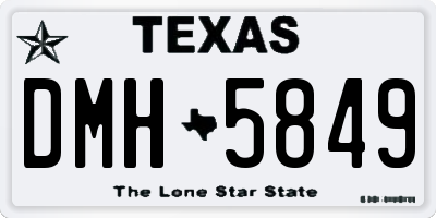 TX license plate DMH5849