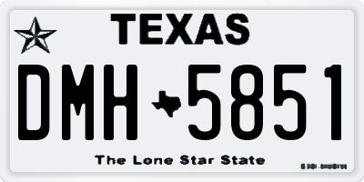 TX license plate DMH5851