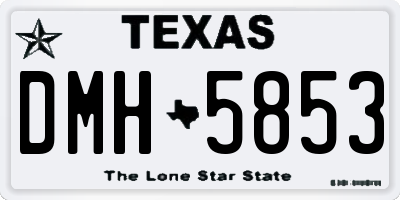 TX license plate DMH5853