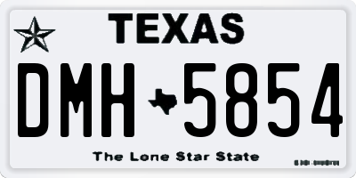 TX license plate DMH5854