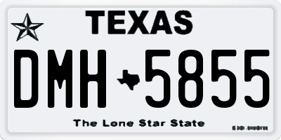 TX license plate DMH5855