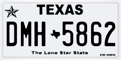 TX license plate DMH5862