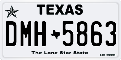 TX license plate DMH5863