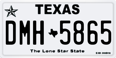 TX license plate DMH5865
