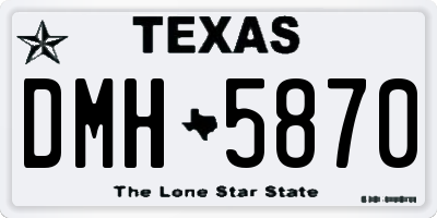 TX license plate DMH5870