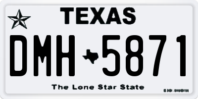 TX license plate DMH5871