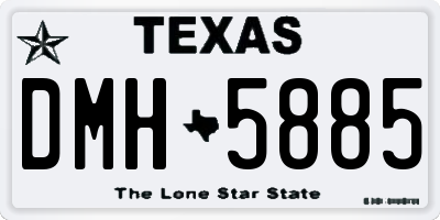 TX license plate DMH5885
