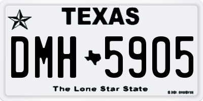 TX license plate DMH5905