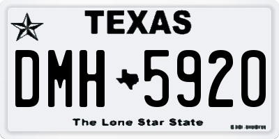 TX license plate DMH5920