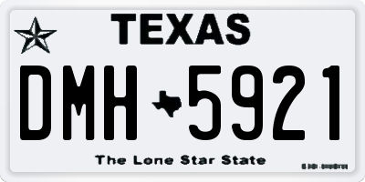 TX license plate DMH5921
