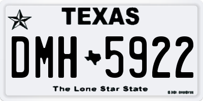 TX license plate DMH5922