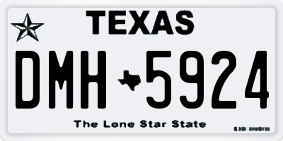 TX license plate DMH5924