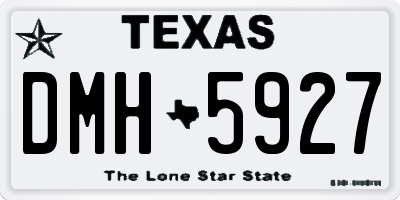TX license plate DMH5927