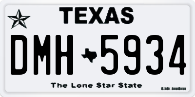 TX license plate DMH5934