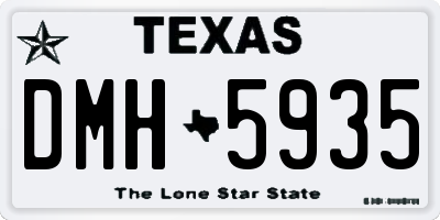 TX license plate DMH5935