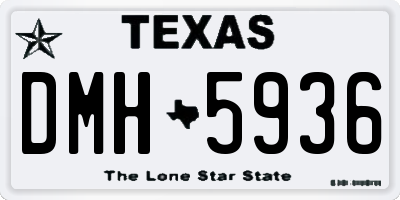 TX license plate DMH5936