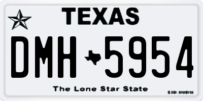 TX license plate DMH5954