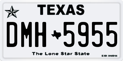 TX license plate DMH5955
