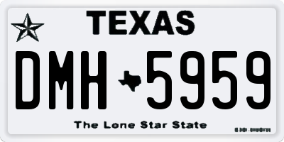 TX license plate DMH5959