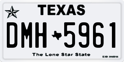 TX license plate DMH5961