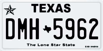 TX license plate DMH5962