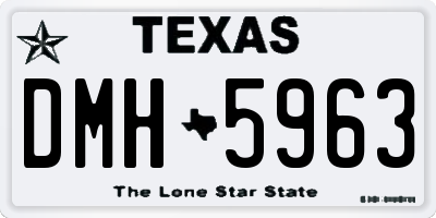 TX license plate DMH5963