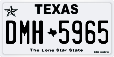 TX license plate DMH5965