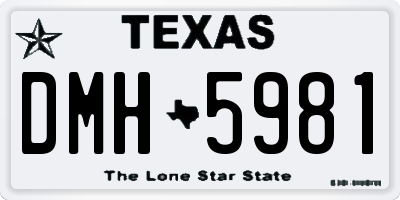 TX license plate DMH5981
