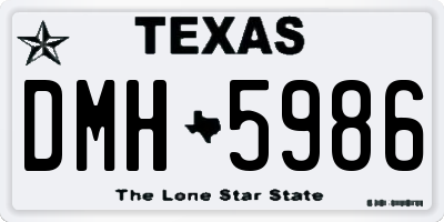 TX license plate DMH5986