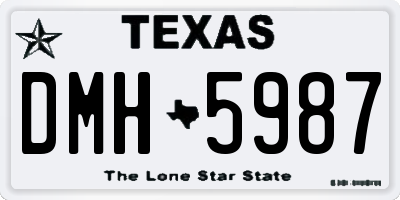 TX license plate DMH5987