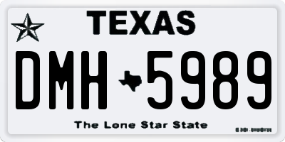TX license plate DMH5989