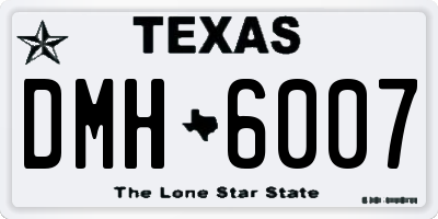 TX license plate DMH6007
