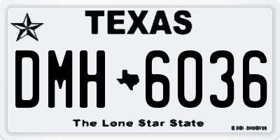 TX license plate DMH6036