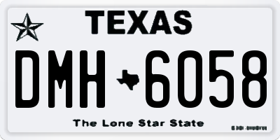 TX license plate DMH6058