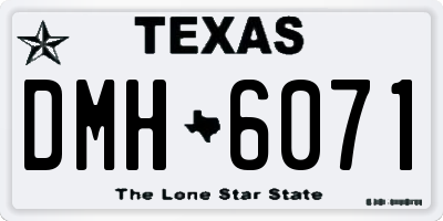 TX license plate DMH6071