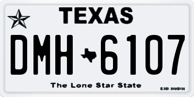 TX license plate DMH6107