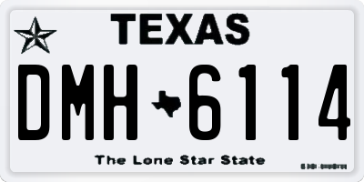 TX license plate DMH6114