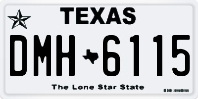 TX license plate DMH6115