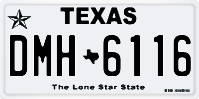TX license plate DMH6116