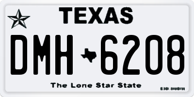 TX license plate DMH6208