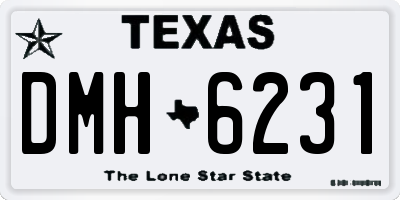 TX license plate DMH6231
